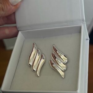 Elegant Silver Wave Earrings